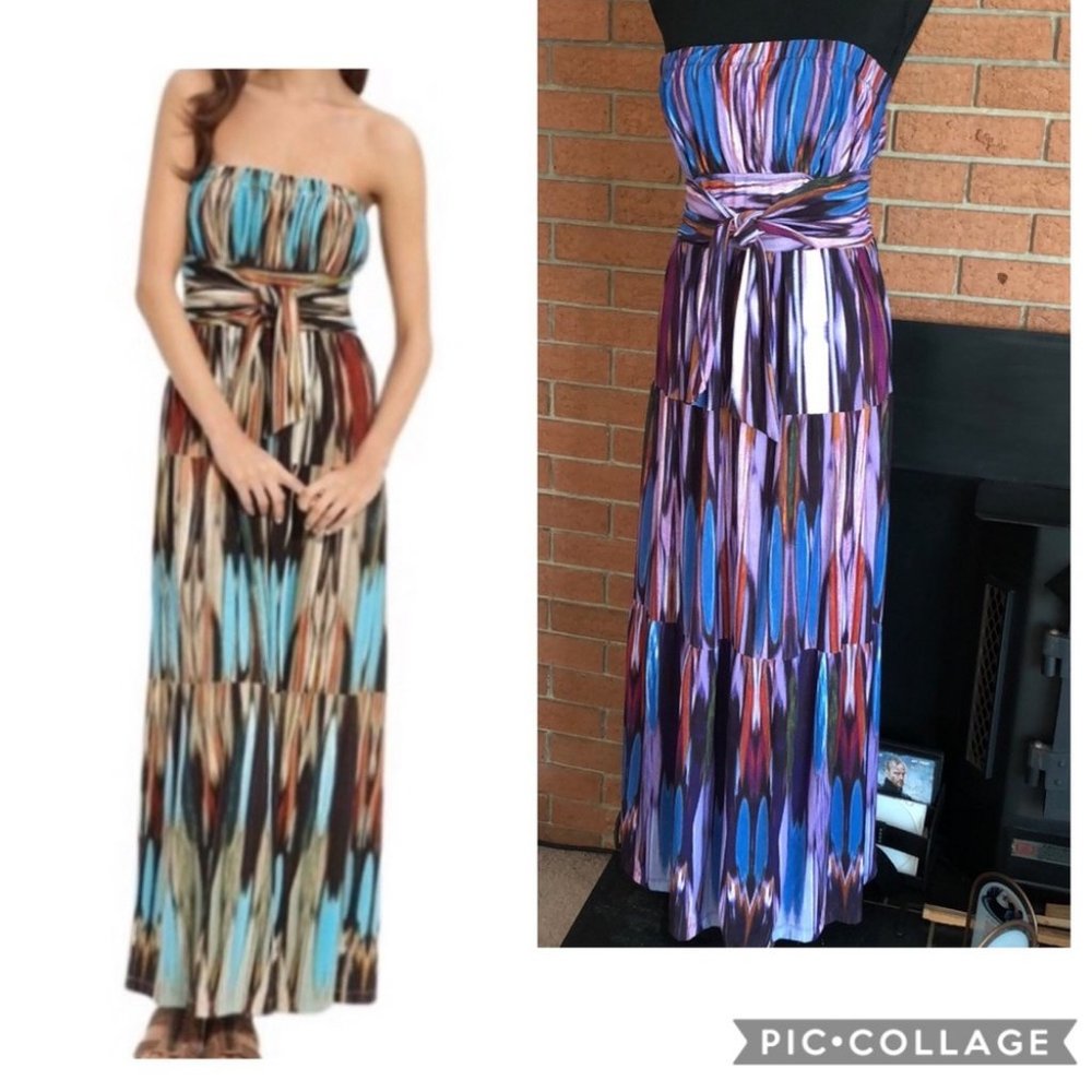💟BANANA REPUBLIC💟STRAPLESS BELTED MAXI DRESS💟